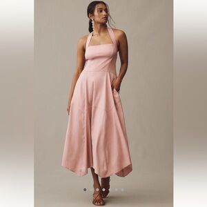 By Anthropologie Stretch Linen Halter
Midi Dress